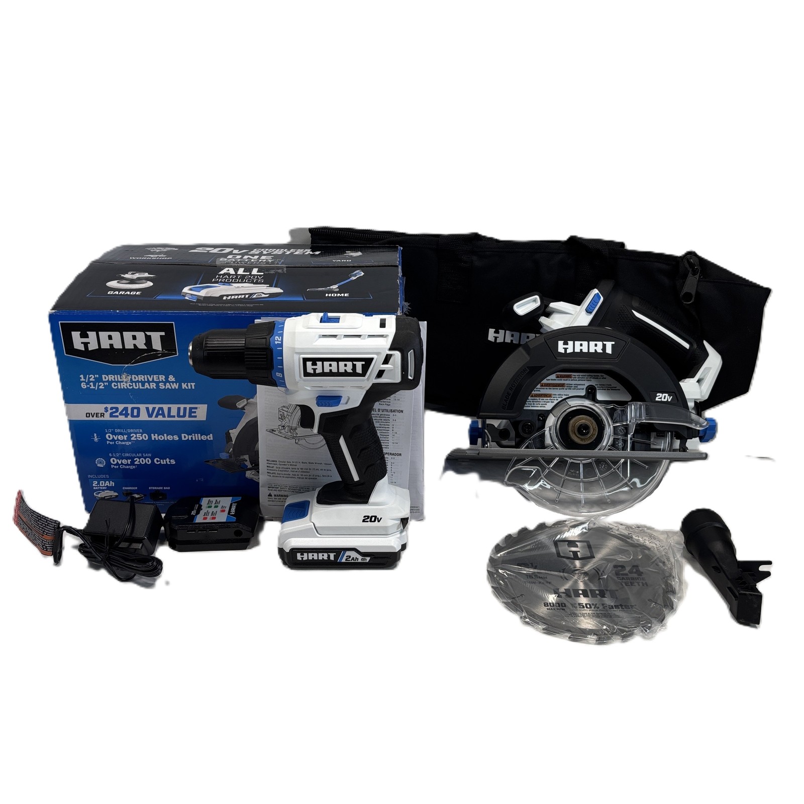 HART HPCS01/HPDD02 20V Cordless 6-1/2" Circular Saw/1/2" Drill/Driver Kit
