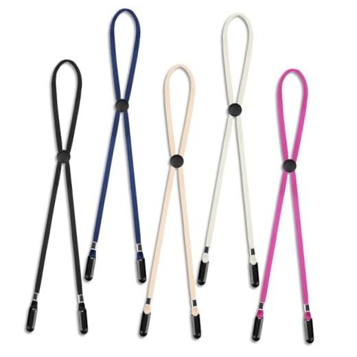 5 Pcs Adjustable Hat Strap Clips Elastic Hats Removable Chin Cord, 5 Colors