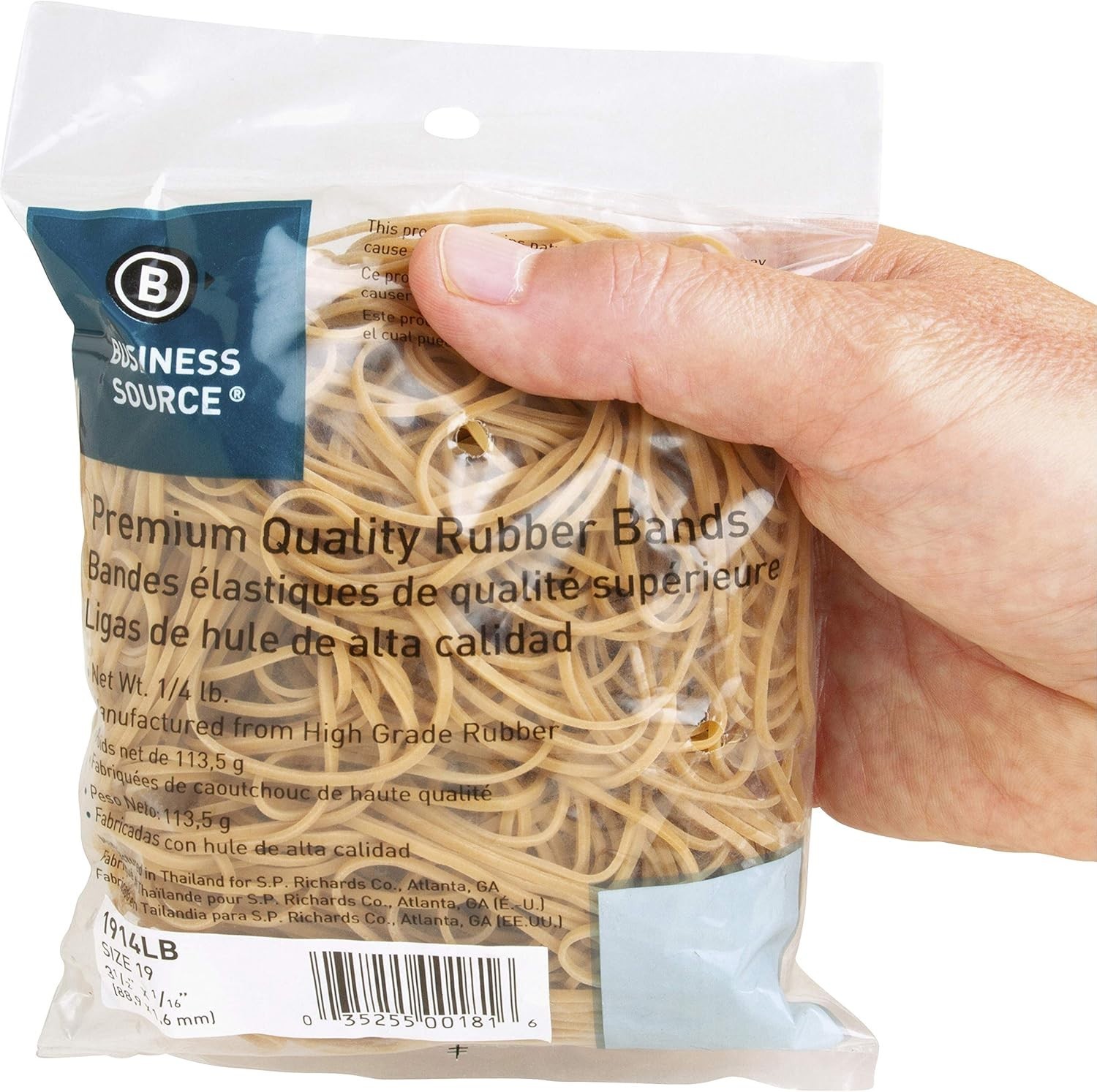 Sustainable 1914LB Natural Rubber Bands, 425 Count - Ideal for Industrial Needs