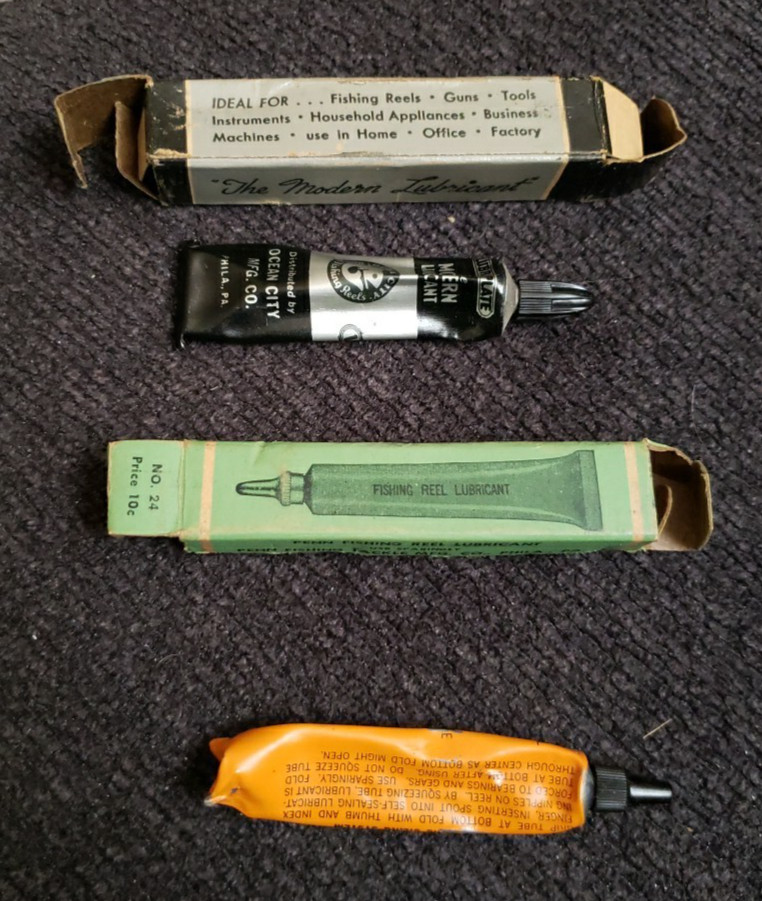 Vintage Penn Fishing Reel Lube and Lubriplate Tubes with Boxes (2) SEE PHOTOS