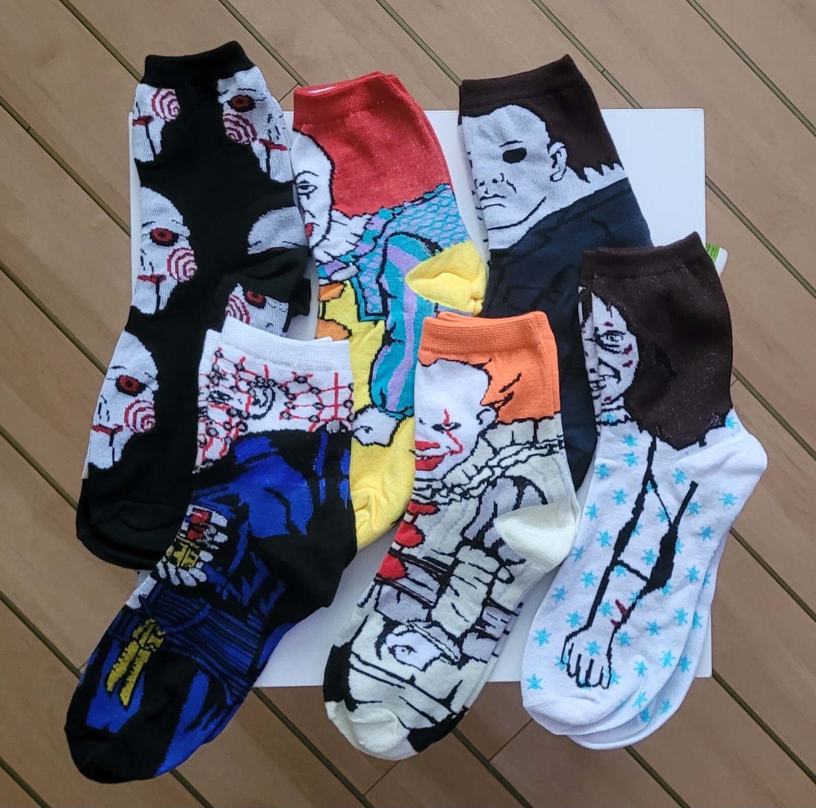 Horror character socks set of 6.