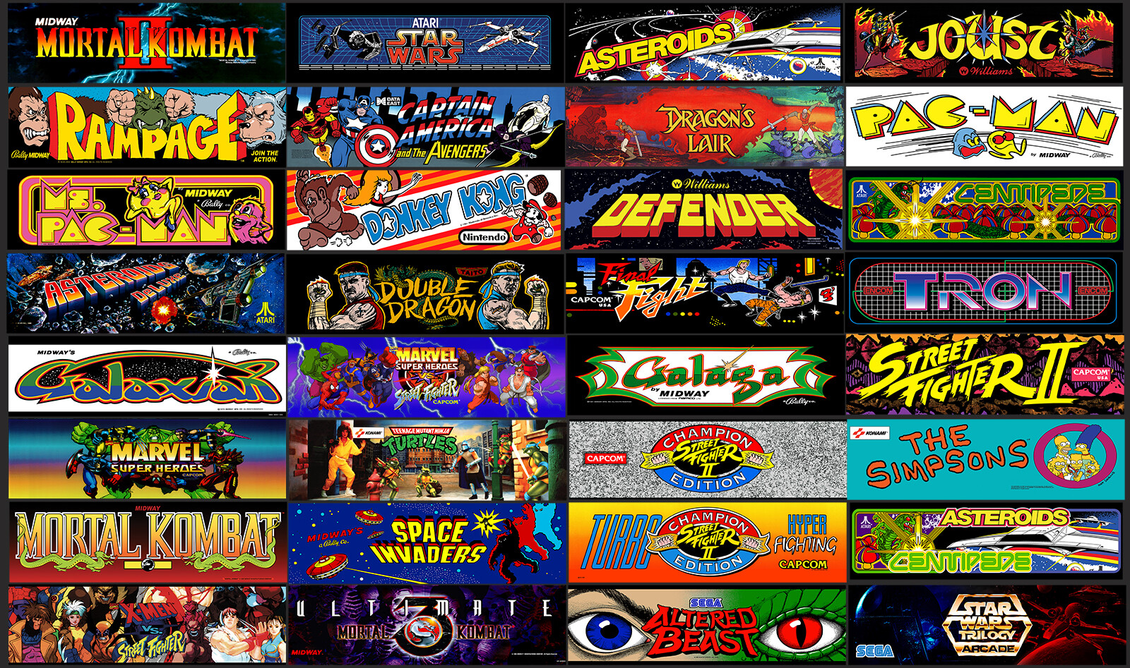 Arcade 1up Marquees For Reproduction Backlit Trans-lite Signs