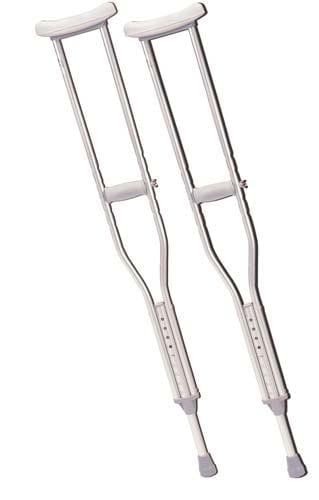 Push Button Alum Adj Crutch-pr Youth Patient Height 4'6-5'2"