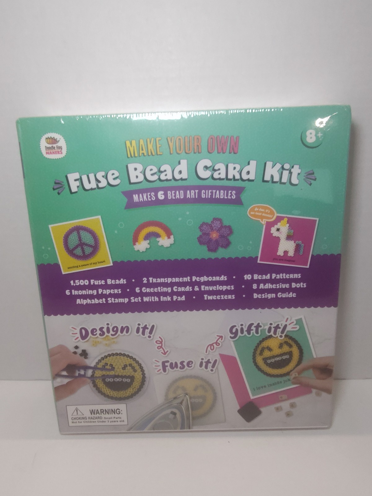 Fuse Bead Card Kit - Makes 6 Bead Art Giftables - Doodle Hog - NEW/SEALED