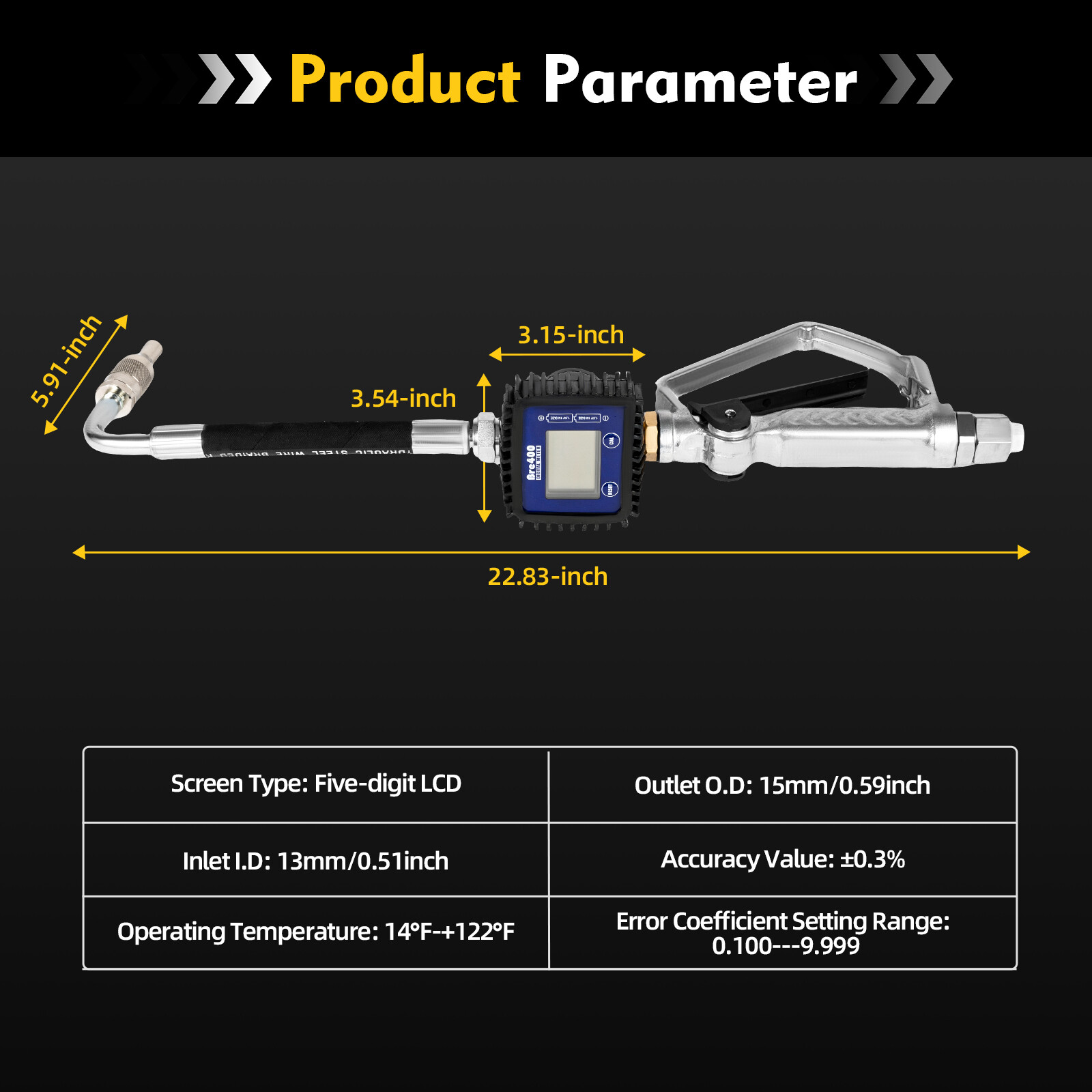 Air Operated Oil Transfer Pump Control Valve Oil Transfer Gun w/ Digital Meter