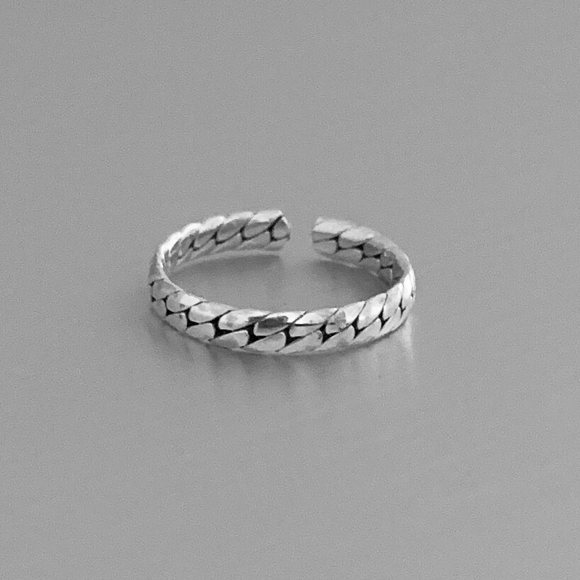 Sterling Silver Intricate Link Toe Ring, Silver Rings, Chain Links, Silver Band