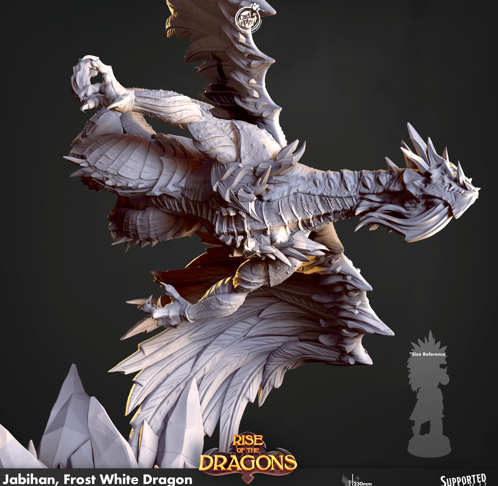 3D Printed Cast n Play Jabihan Frost White Dragon Rise of the Dragons 28 32mm