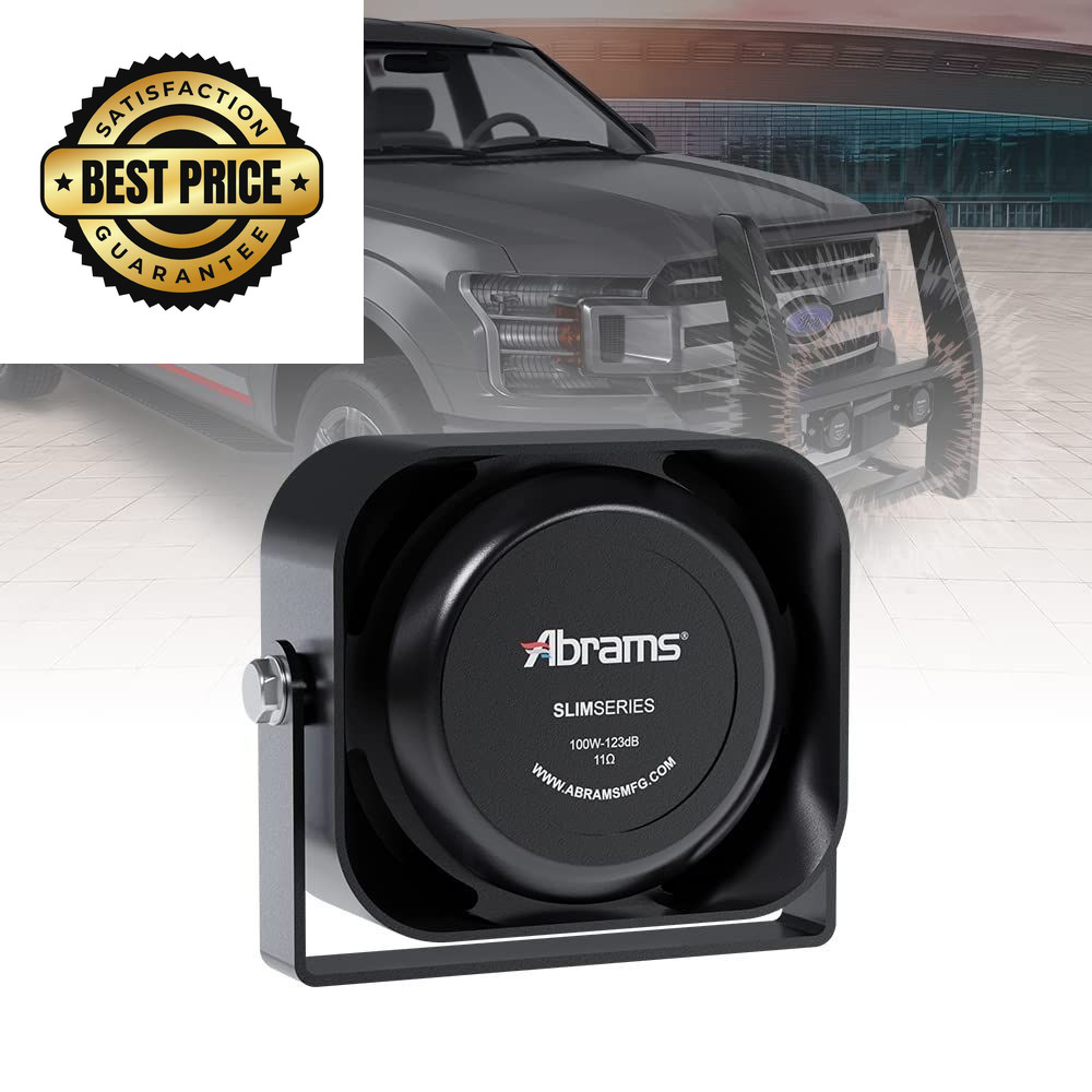 Abrams ABR-S100 Compact 100W Siren Speaker Slim Speaker, black