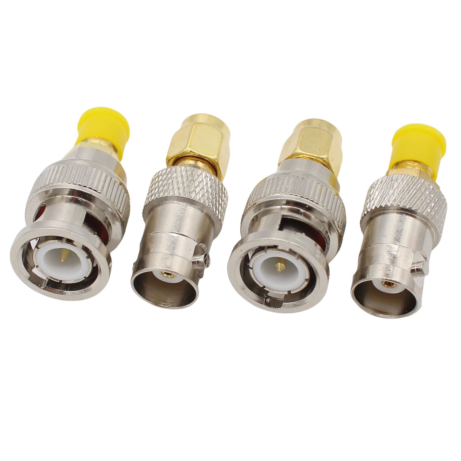 exgoofit SMA to BNC Kits Male Female Adapter 4-Pack Small, compact, Yellow