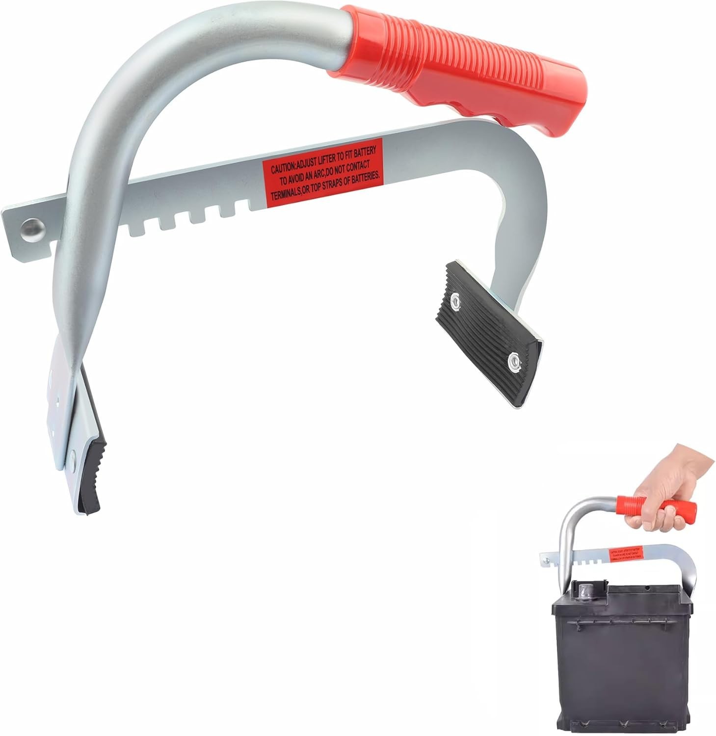"4.5 to 7.5 Inch Heavy Duty Car Battery Carrier with Non-Slip Grip Feet,Universa