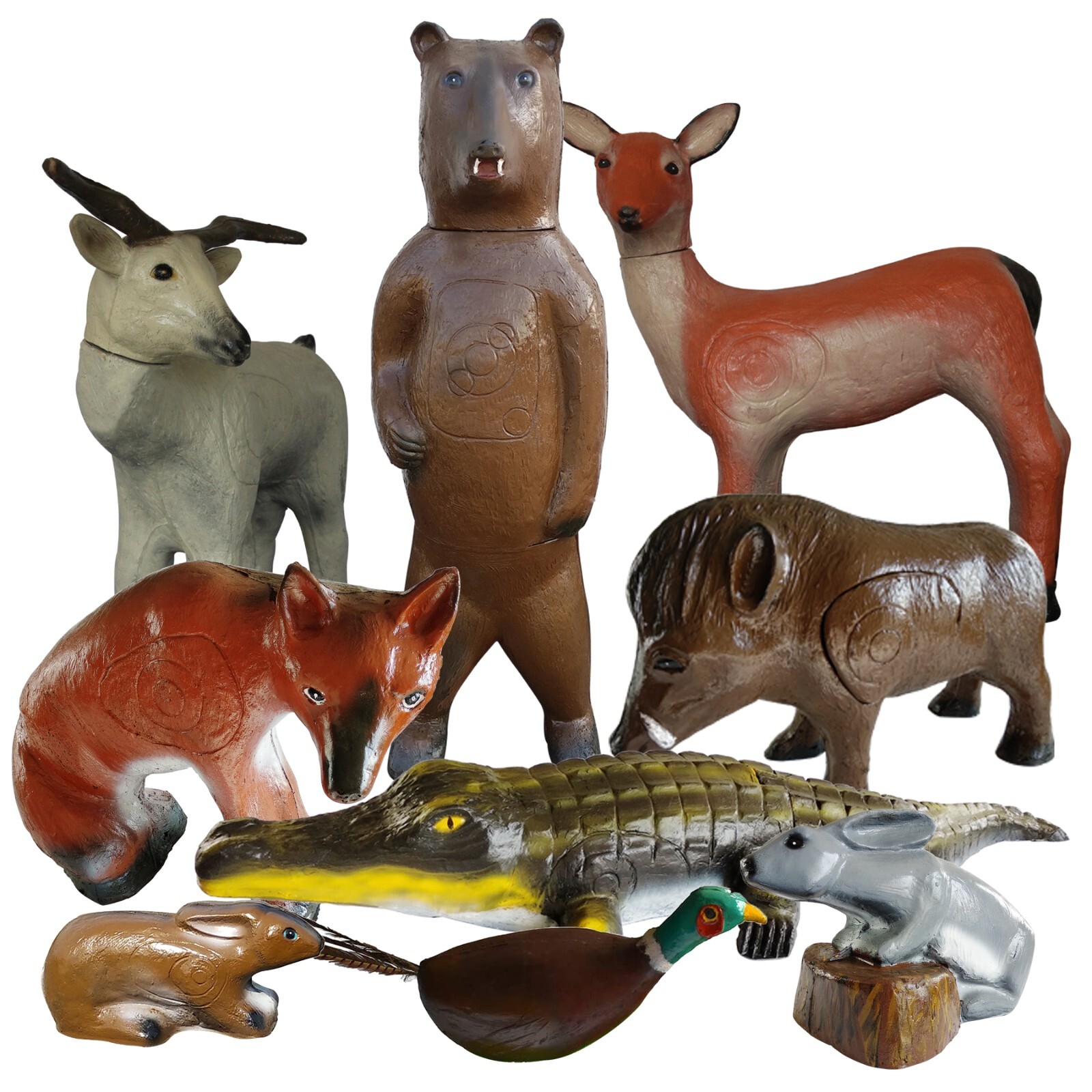 KHAMPA 3D Archery Target Kit Starter - [ 9 Pieces] - Small and Large Targets