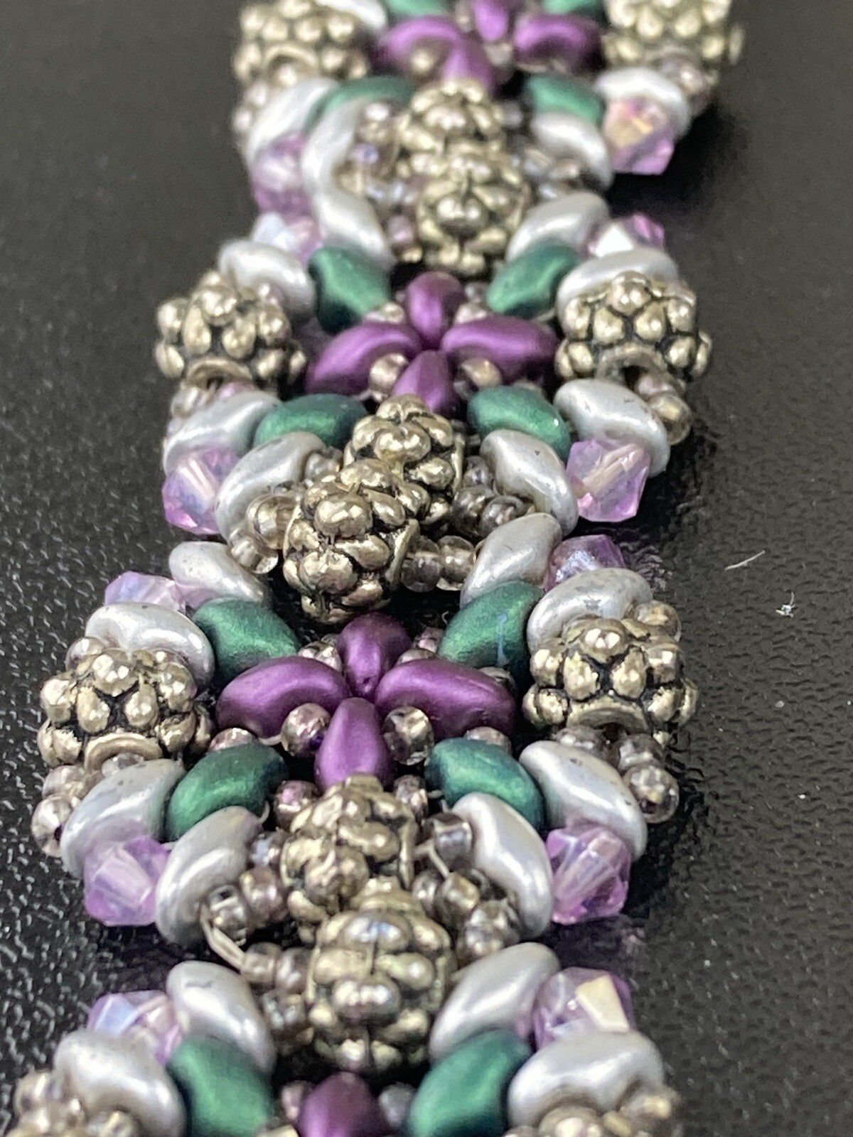 Starflower Handmade Beaded Toggle Bracelet 8.75”