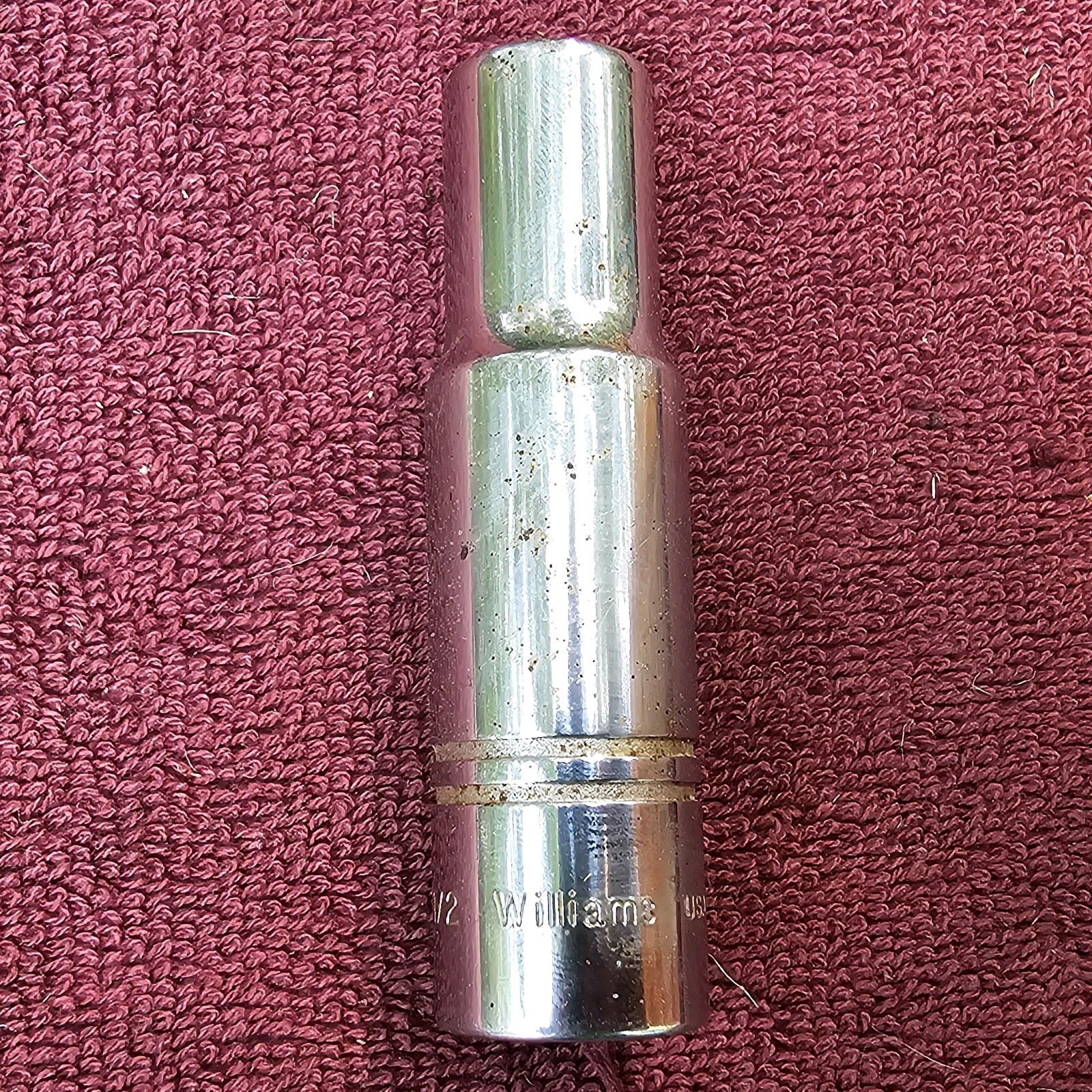 Vintage Williams SD-1216, 1/2" Drive Deep 12pt Socket, USA, 1/2”