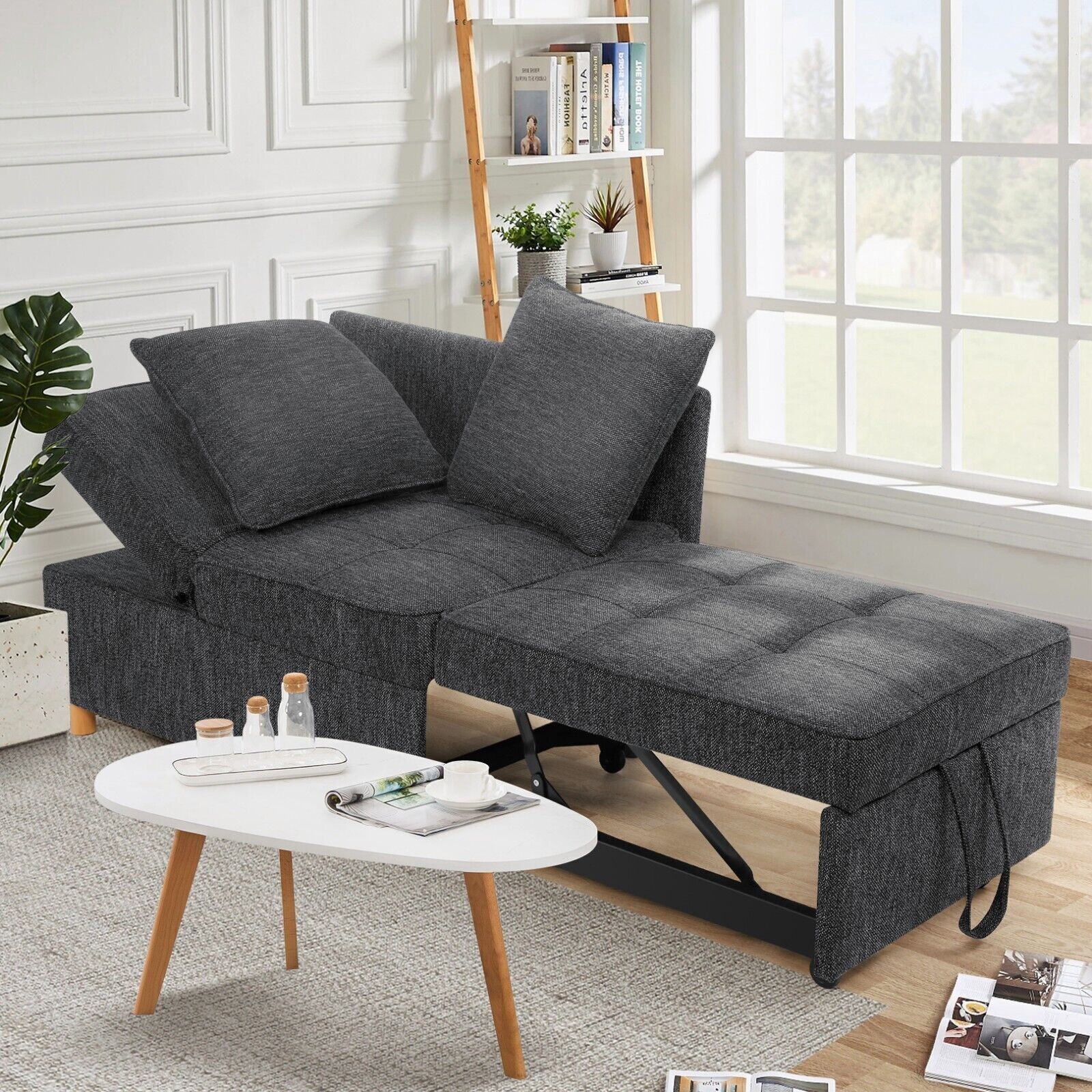 Folding Ottoman Sofa Bed Chair 4-in-1 Sleeper Sofa Adjustable Backrest Colorful*