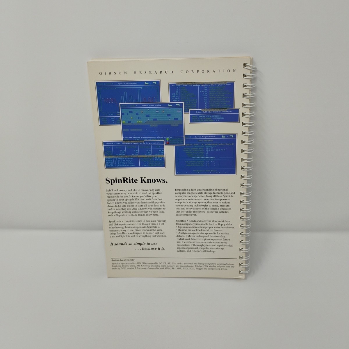 SpinRite 3.1 Disk Drive Data Recovery Software 3.5" 5.25" Floppy Disks + Manual