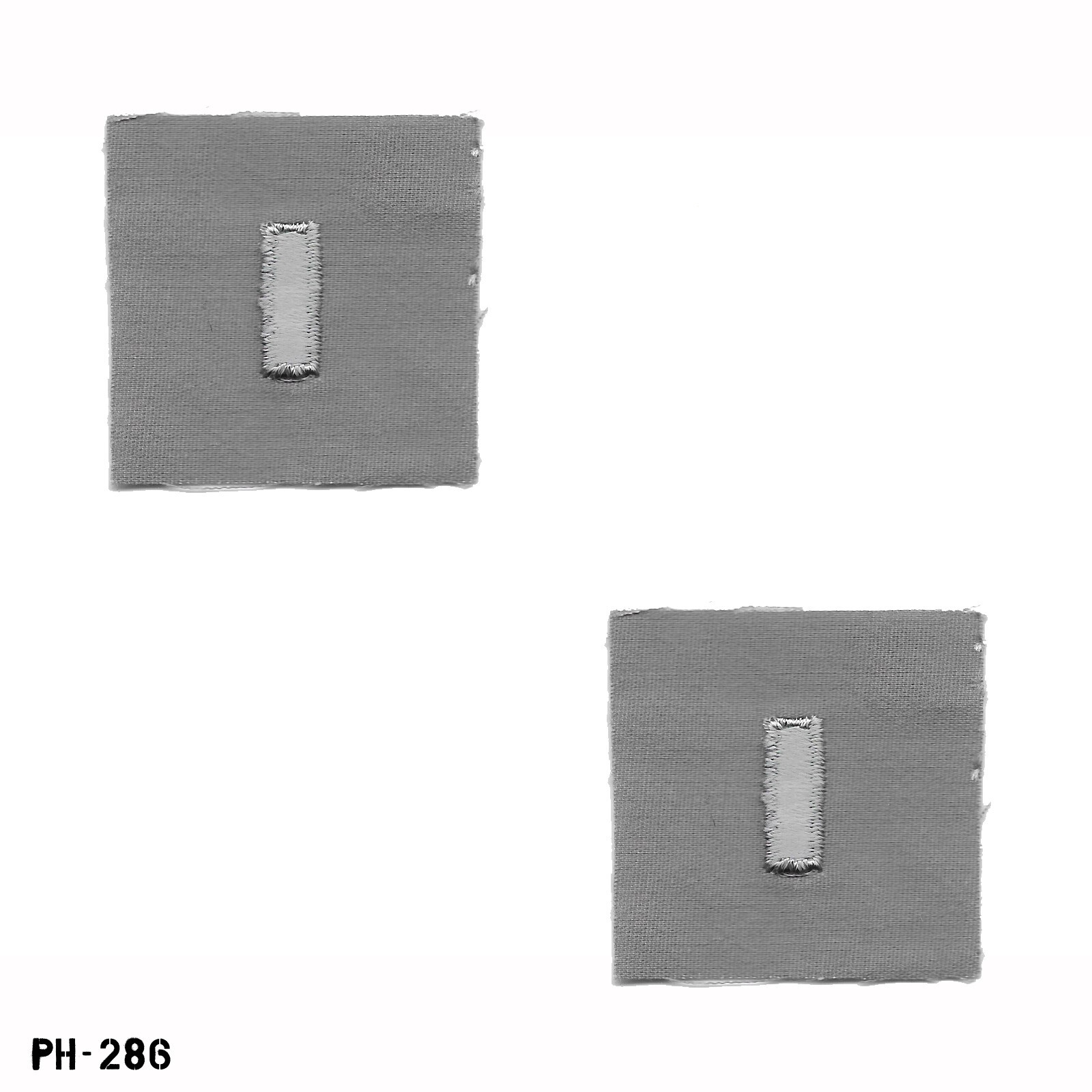 Lieutenant LT Collar Patches, Pair ~ Grey & Grey ~ NEW Gemsco USA