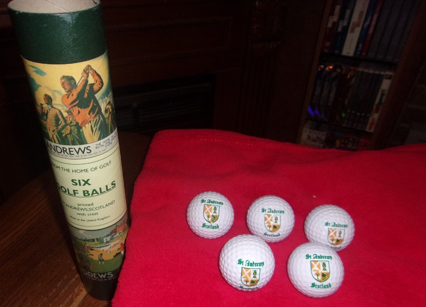 Vintage St. Andrews Scotland Tube Of FIVE (5) Souvenir Golf Balls - Made In UK