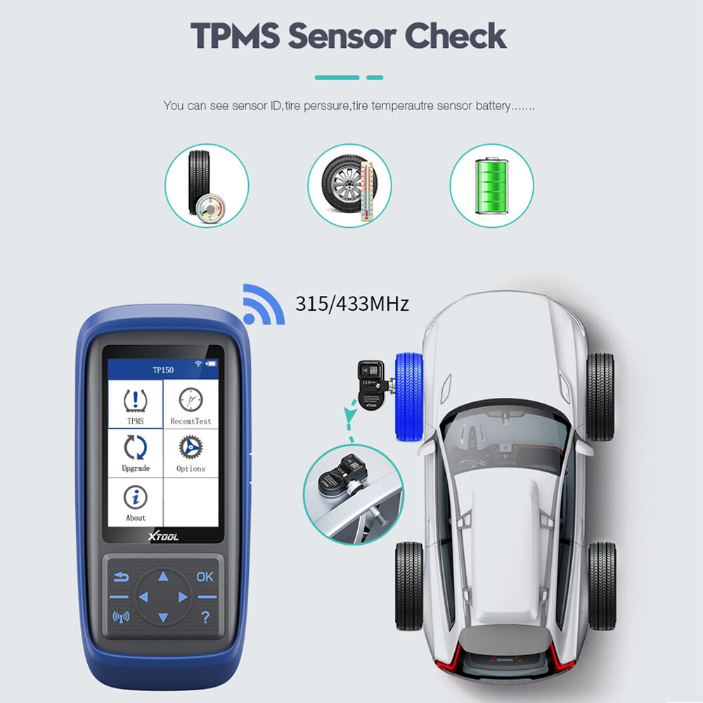 2024 XTOOL TP150 TPMS Programming Tool Car Tire Pressure Sensor Program Relearn