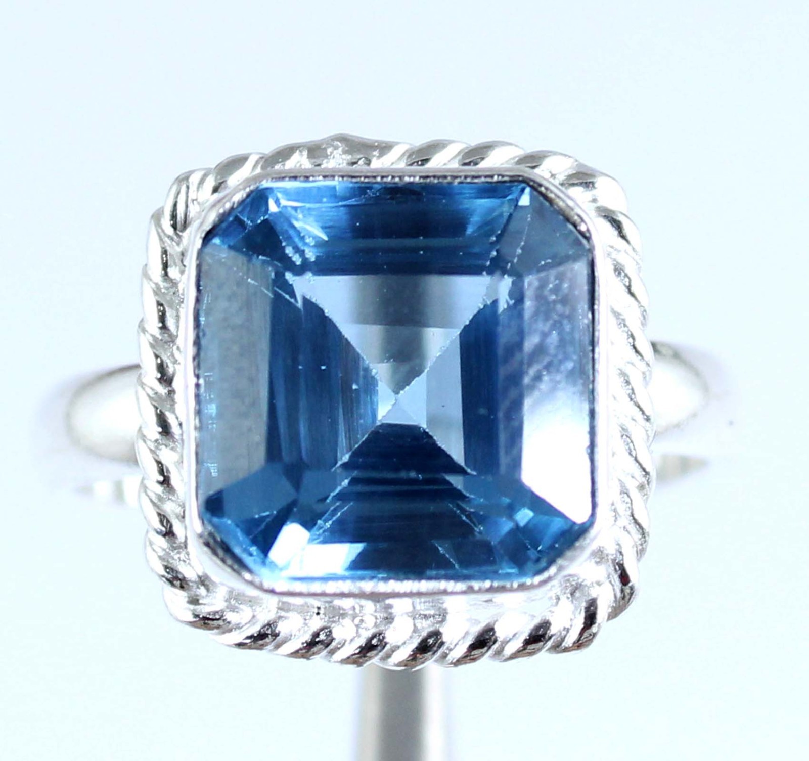 Natural Namibian Blue Jeremejevite 9.70 Ct Octagon Gemstone Certified Men's Ring