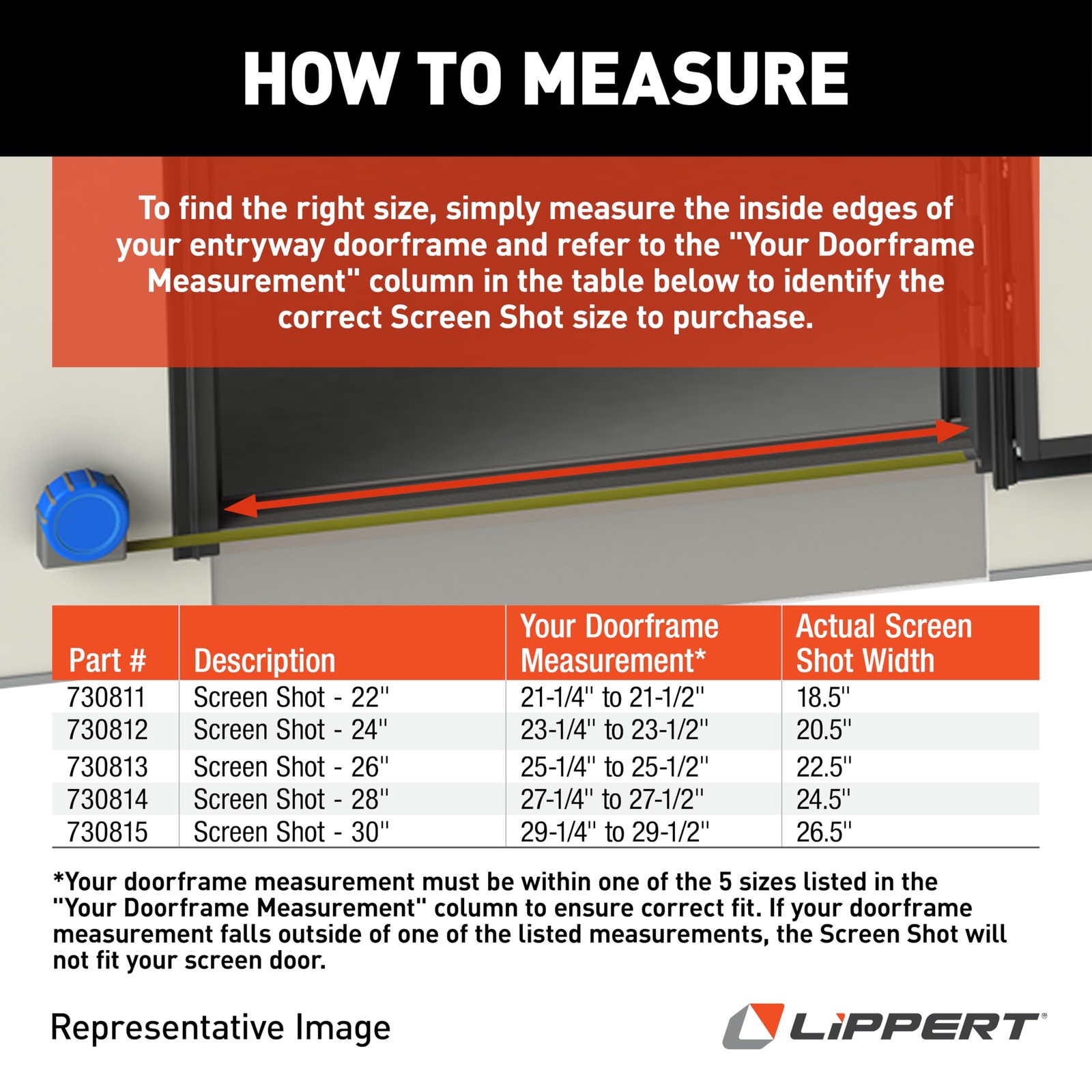 Lippert Screen Shot Automatic RV Screen Door Closer, 26", Compatible with Lip...