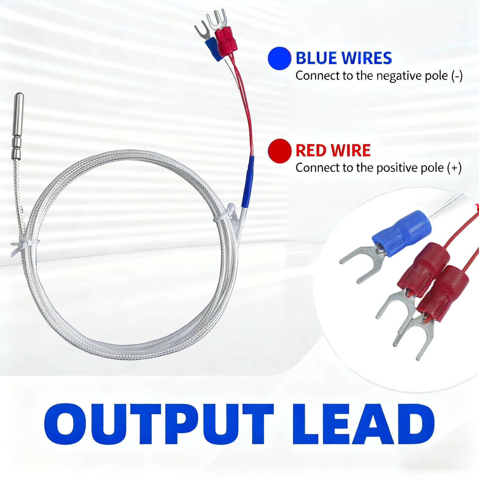 RTD PT100 Temperature Sensor Three-Wire System，Stainless Steel Probe(0.16" x...