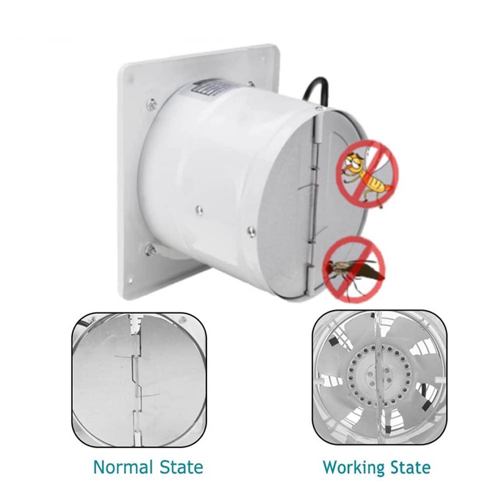 6 inch Exhaust Fan Wall Mounted Vent Fans Ventilation Blower White 110V US Stock