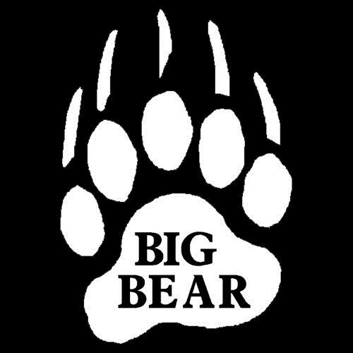 Big Bear Lake California CA Grizzly Bear Paw Vinyl Window Decal Sticker - White