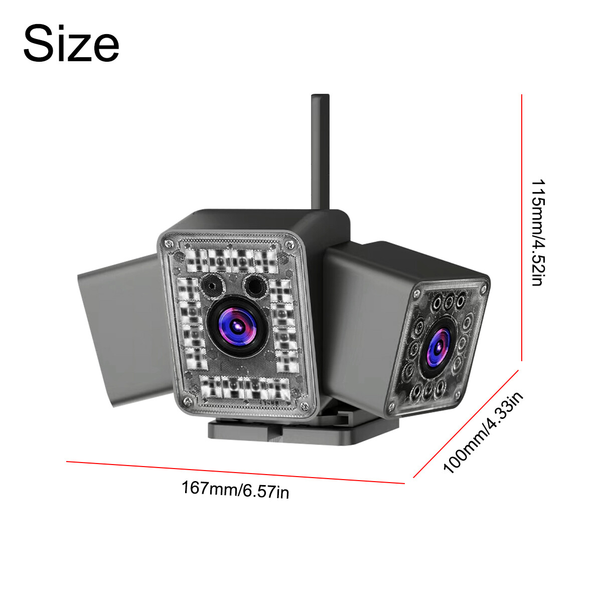 3 Lens Wireless APP WiFi Security Camera System Smart Outdoor Night Vision 2MP