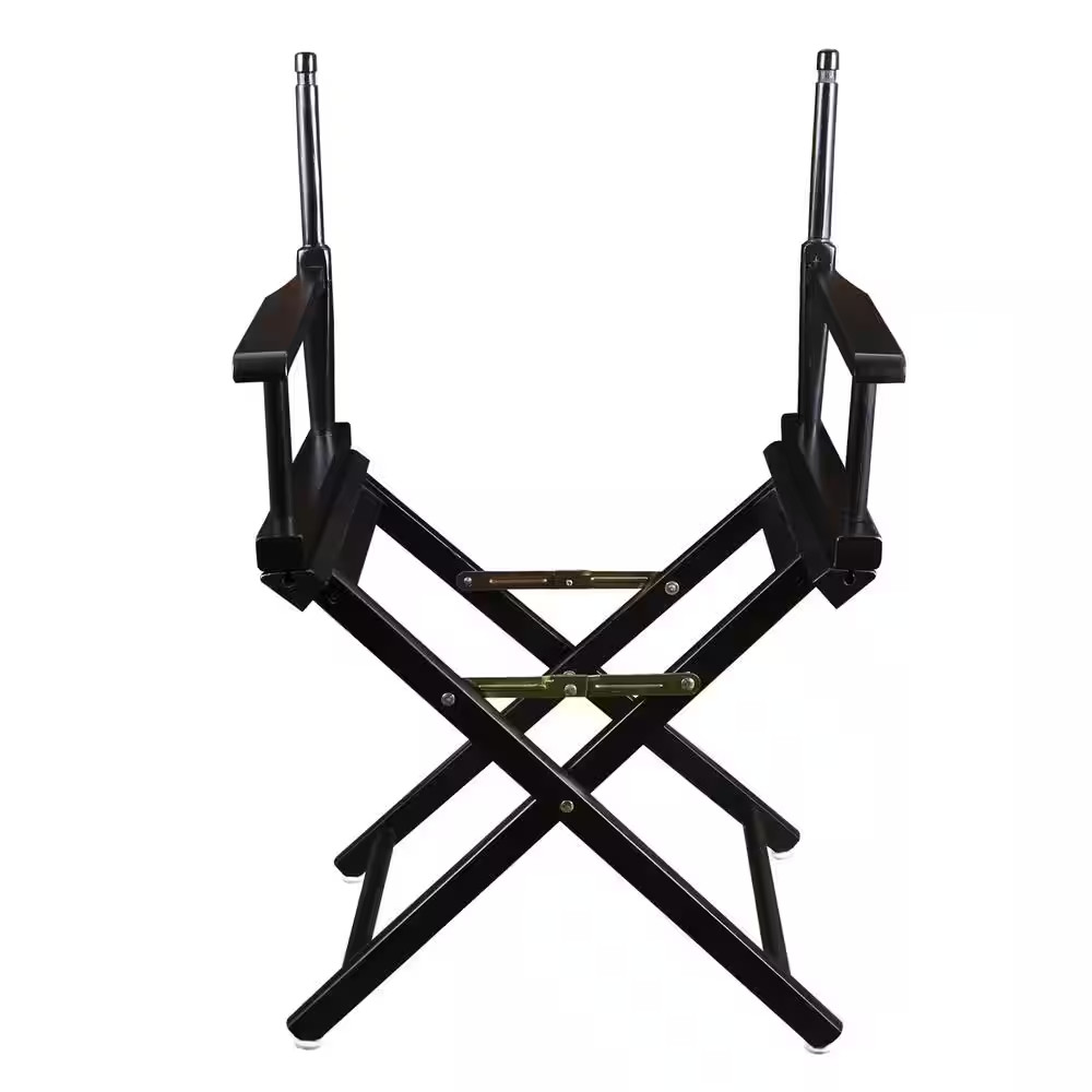 18 In. Director'S Chair Black Solid Wood Frame