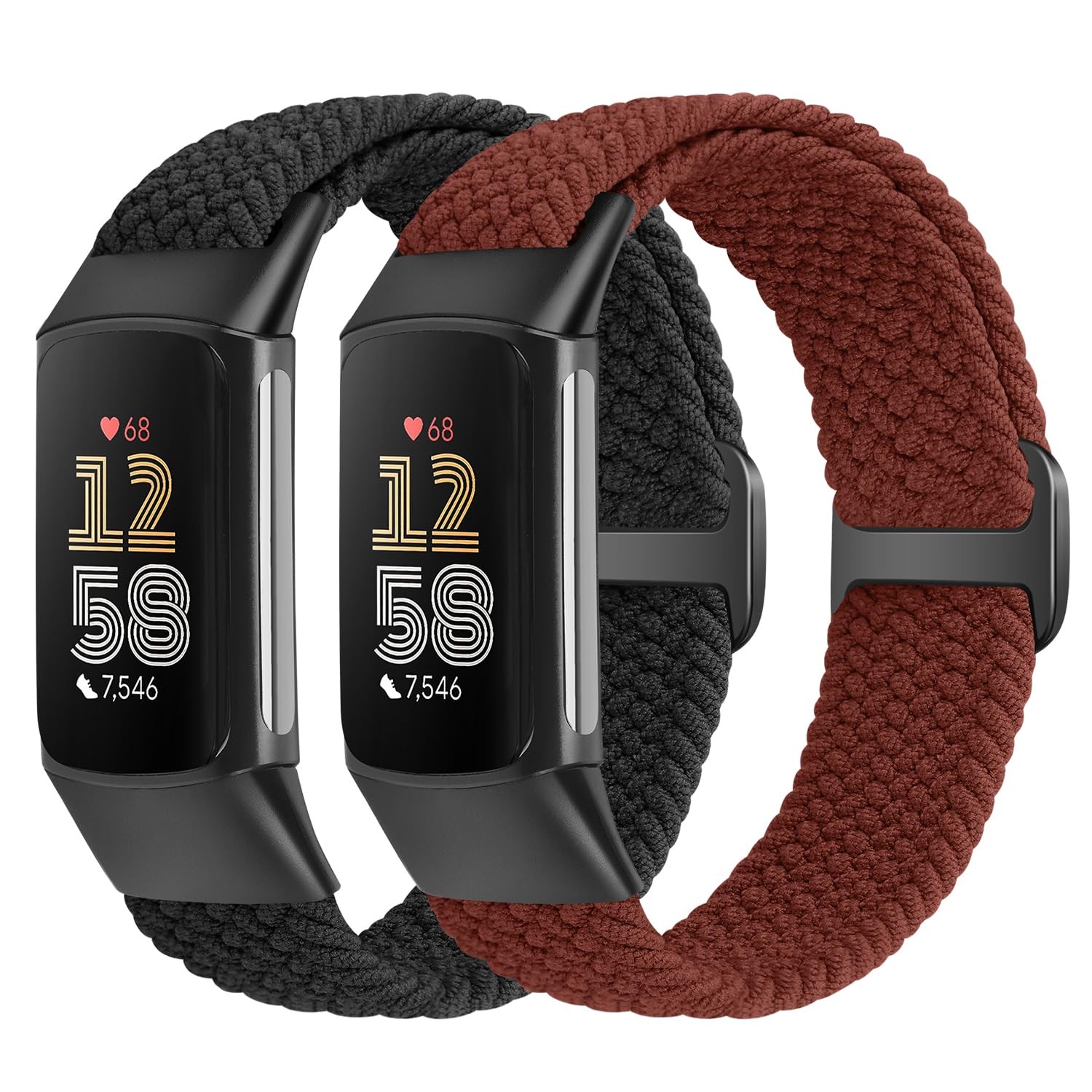 VNDAPT Elastic Braided Bands Compatible with Fitbit Charge 5/Fitbit Charge 6 ...