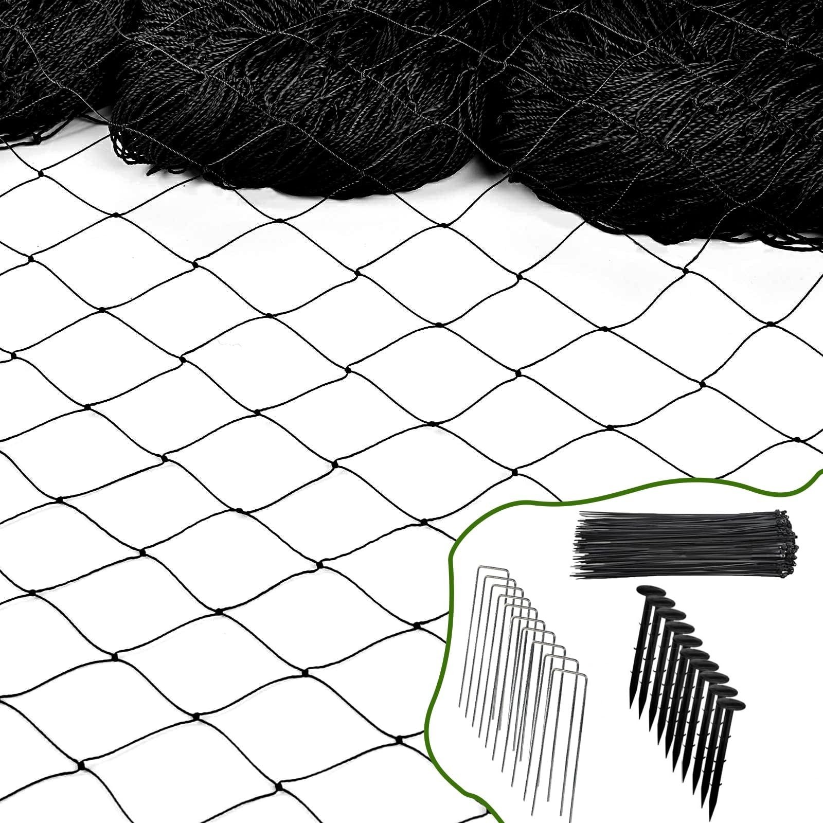 CITOOTY Bird Netting for Chicken Coop Run, 25x50 Ft 2.4", 25' x 50', Black