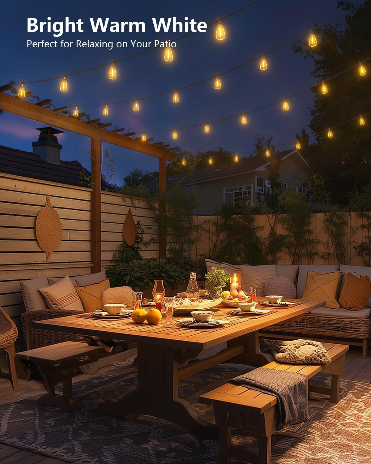 100FT Solar String Lights Outdoor Waterproof with Remote, 31+1 LED Shatterproof