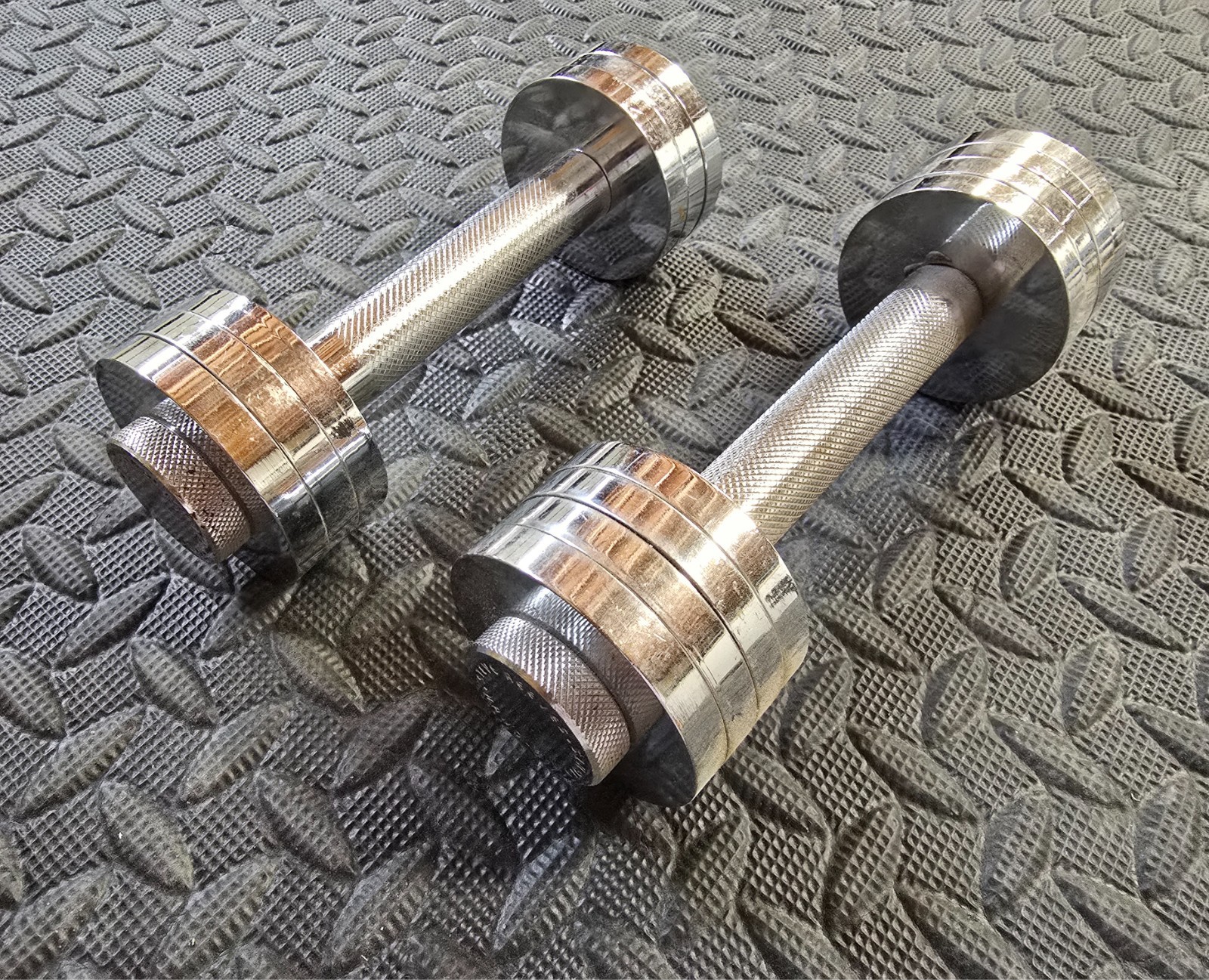 Steve Reeves Superman Chrome Rare Vintage Adjustable Dumbbells not York Jackson