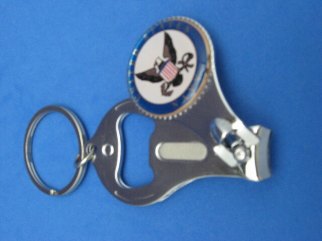 U.S. NAVY LOGO KEY RING NAIL CLIPPER BOTTLE OPENER #226