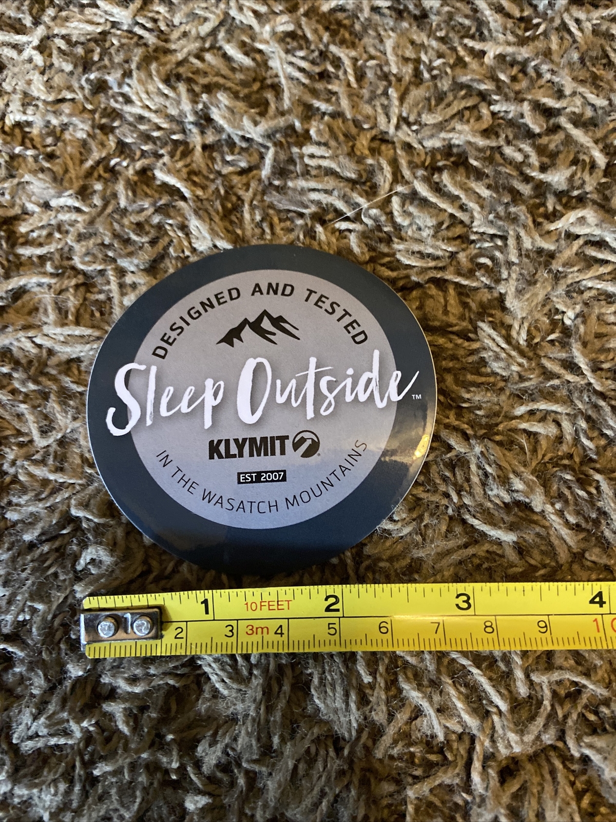 Klymit Round Sleep Outside Sticker Decal designed And Tested In The Wasatch Mtns