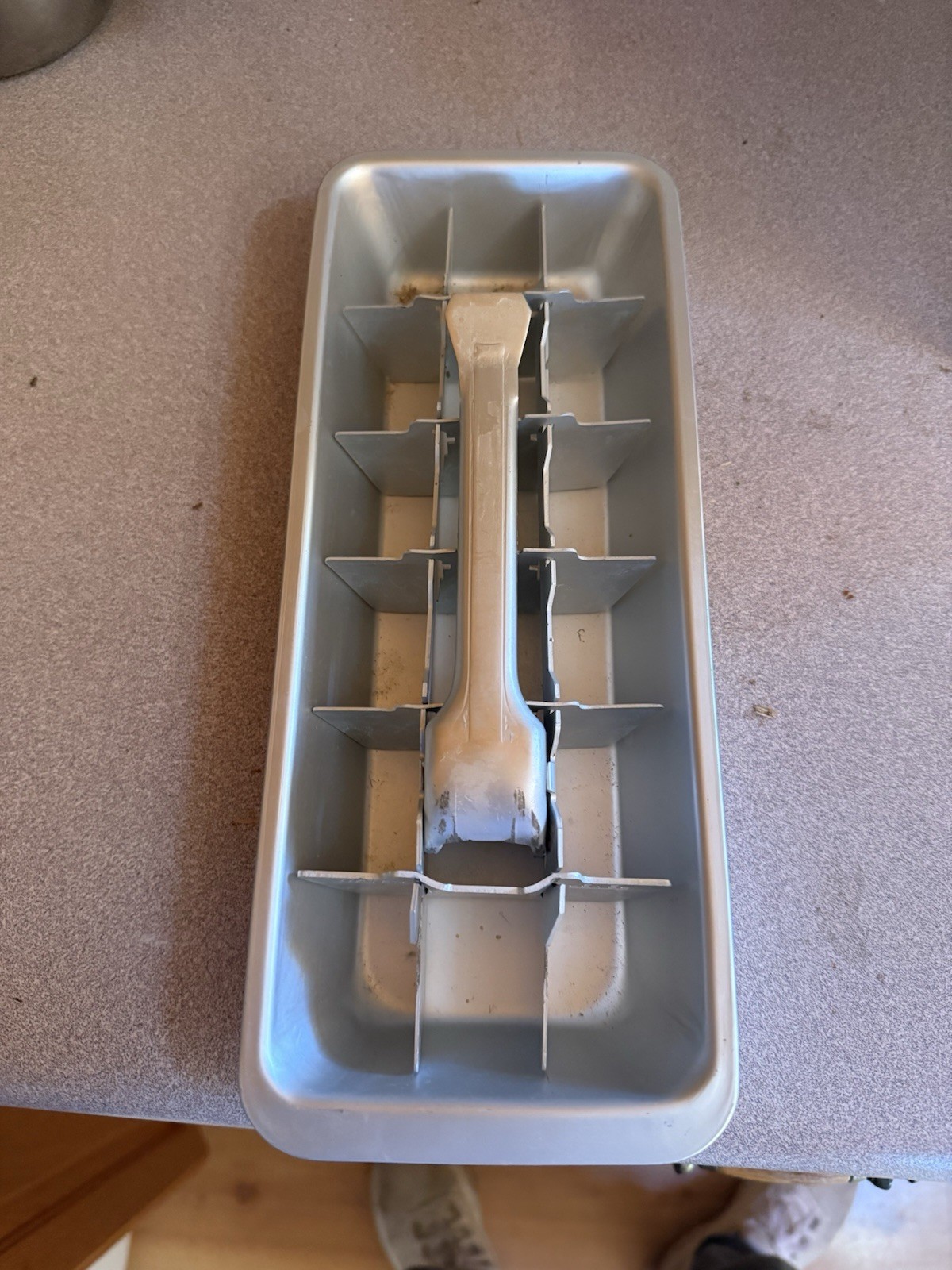 Vintage aluminum ice cube tray