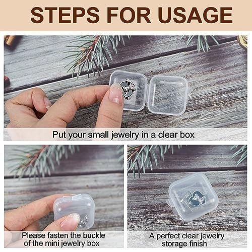 80 pcs Mini Plastic Jewelry Box Earring Storage Box Small Storage Clear