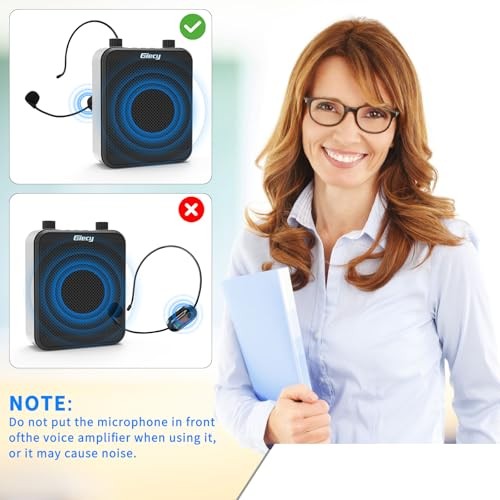 30W Portable Voice Amplifier with Wireless Microphone Headset, Standard Black