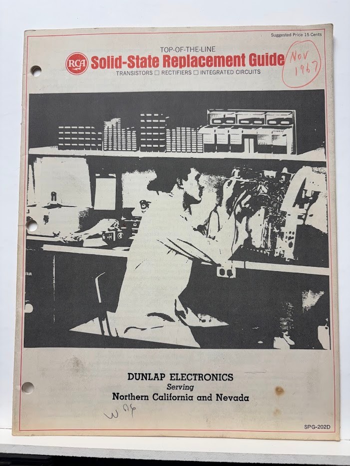 Vtg RCA Solid State Replacement Guide 1967 Catalog Transistors Rectifiers