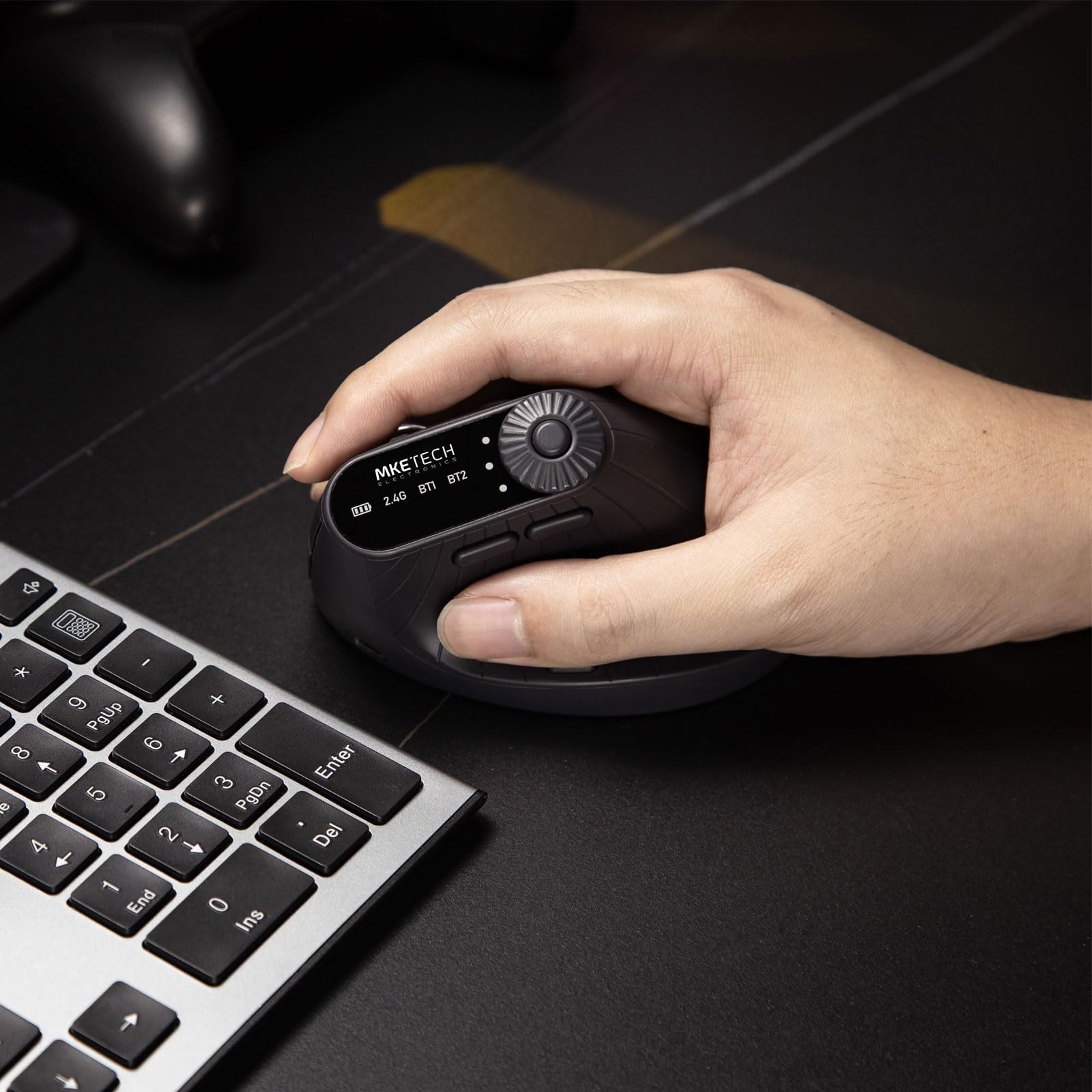 Vertical Ergonomic Mouse 2.4G Wireless Bluetooth Task Window Switching Black
