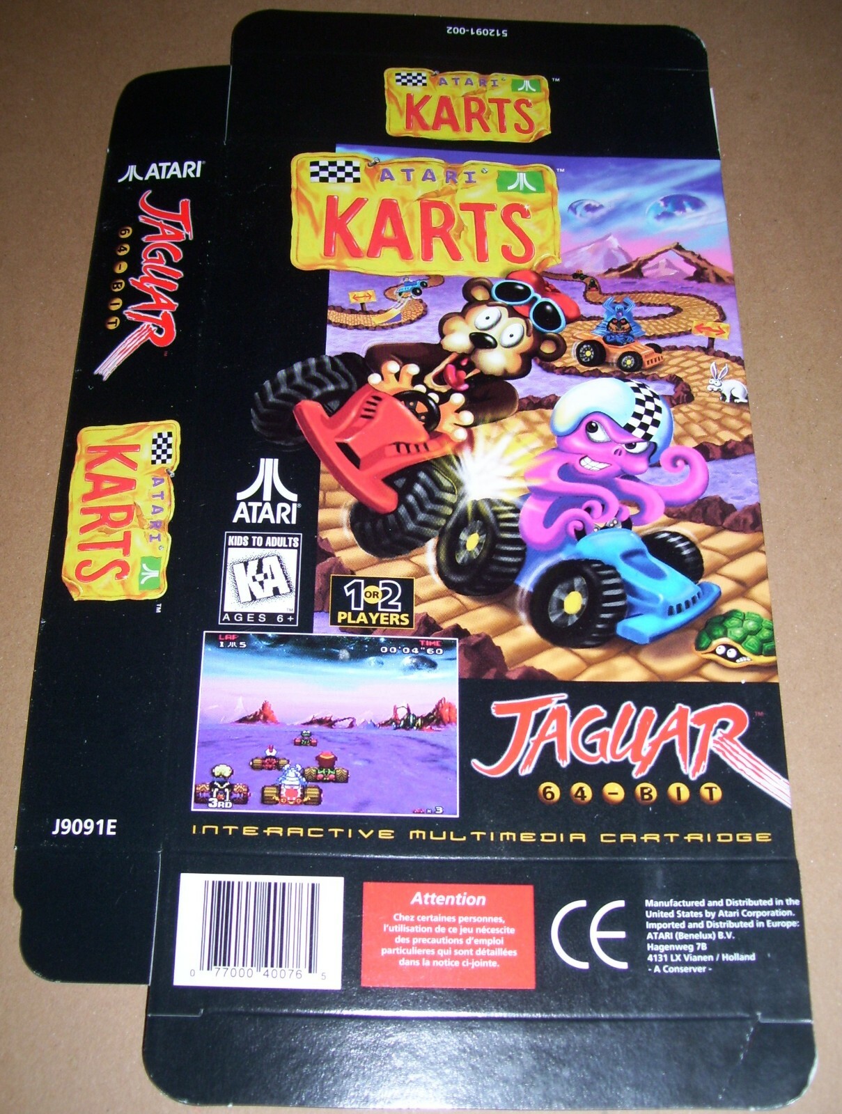 ATARI Jaguar 64-Bit Games Console ATARI KARTS Game Box NEW P/N J9091E