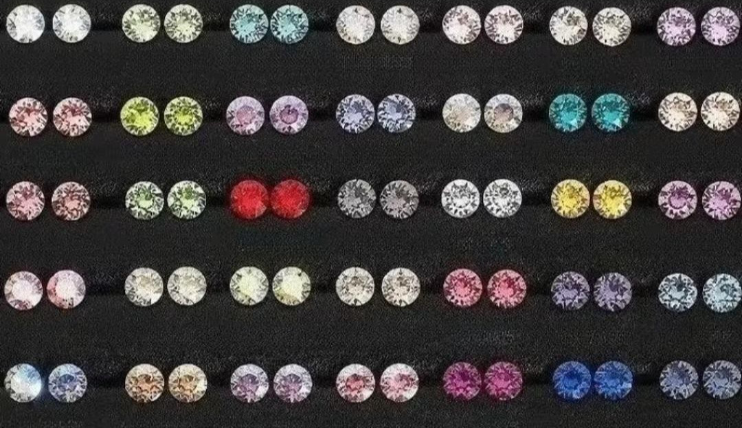8mm Rhinestone and Silver Earrings Blue