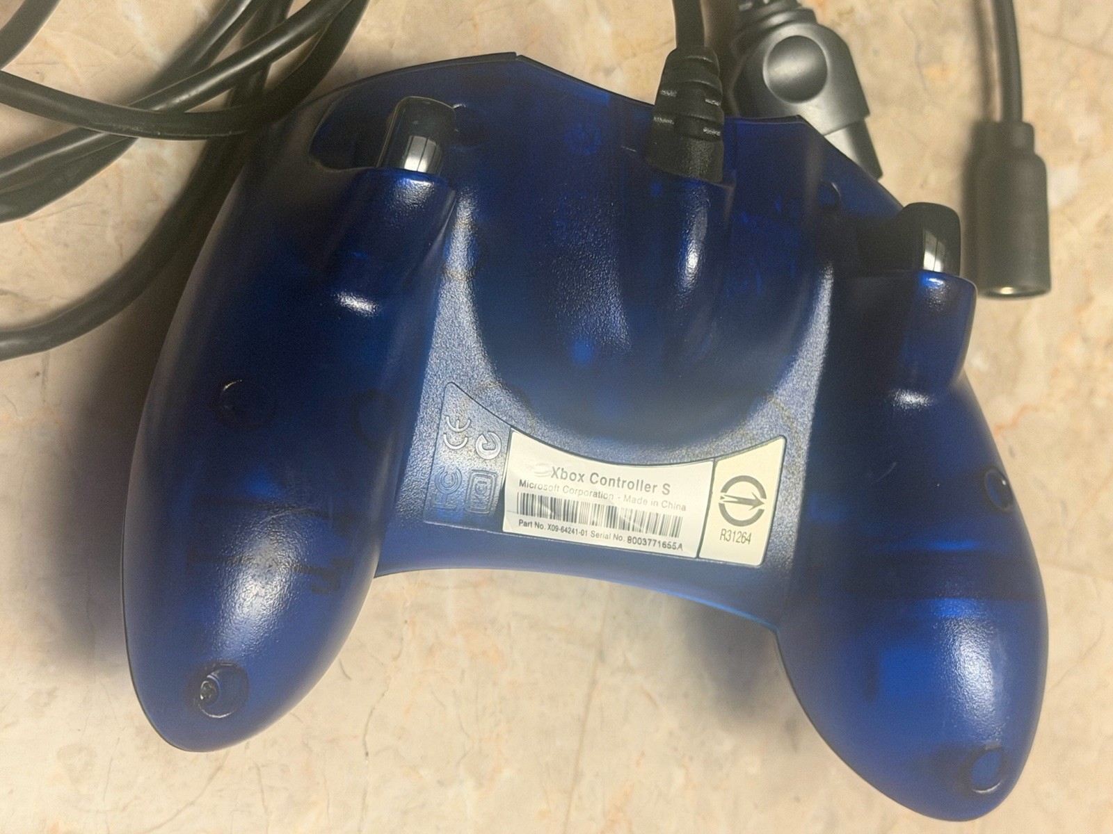 Original Xbox OEM S Type Blue Controller New Sticks & Break Cable