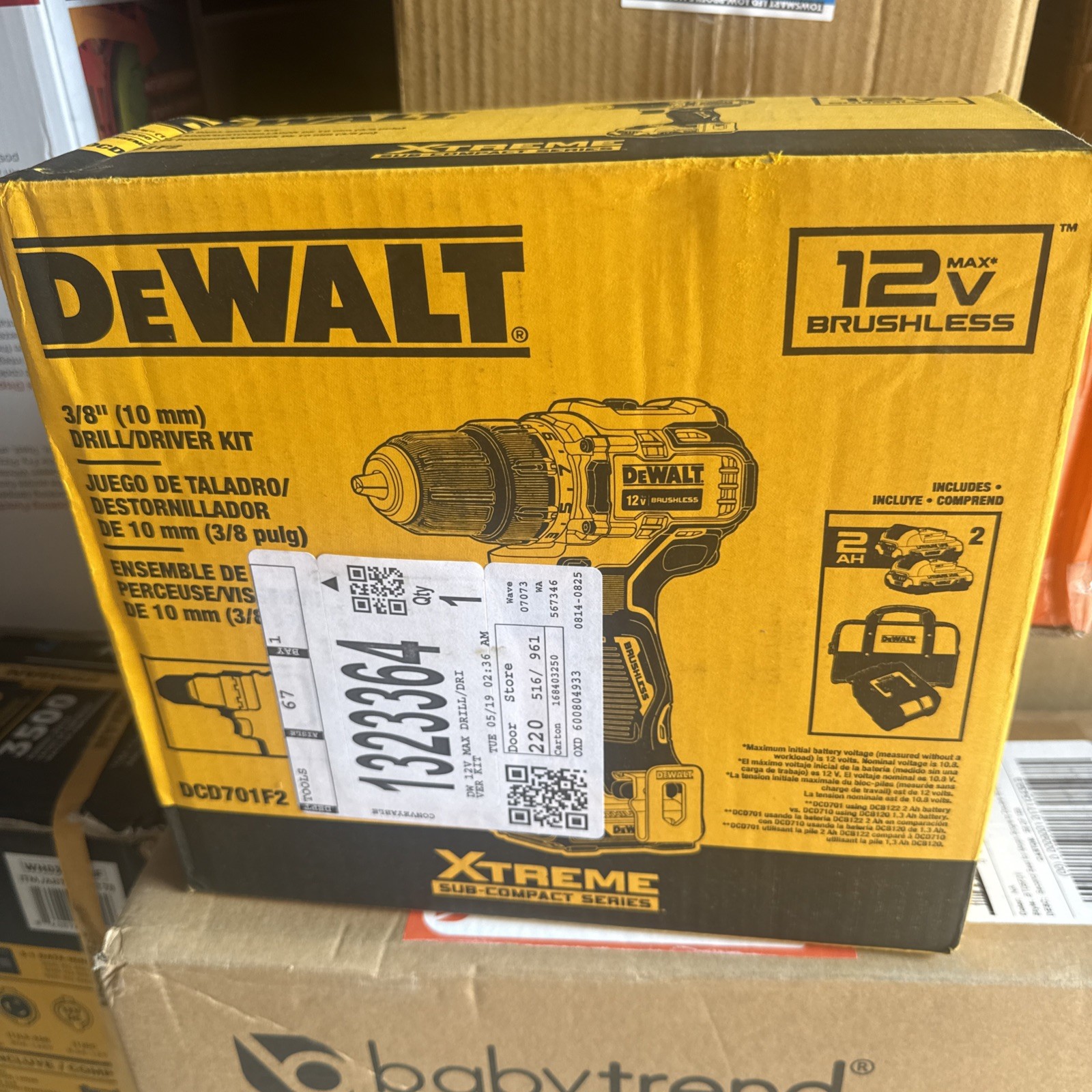 DeWALT DCD701F2 XTREME™ 12V MAX Brushless 3/8" Drill/Driver Kit 12-VOLT!