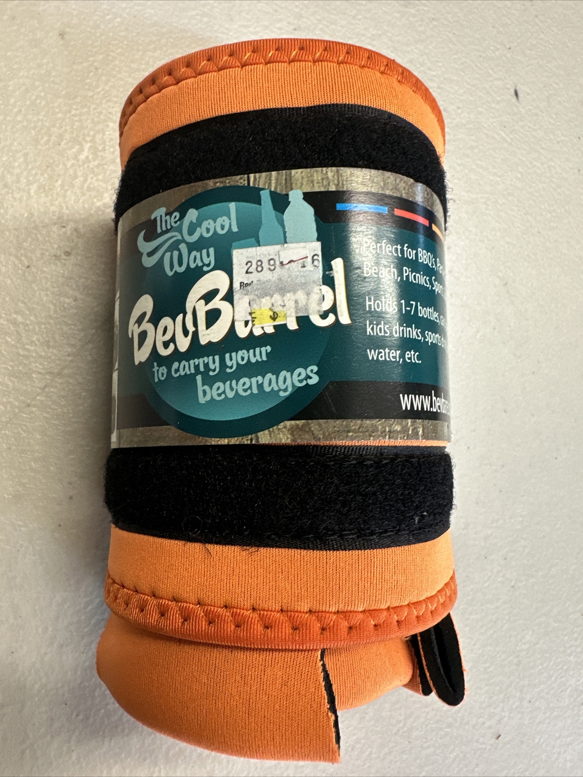 Bevbarrel Orange Beverage Holder Tailgate Bachelor Party Holds Cans/Beer Bottles