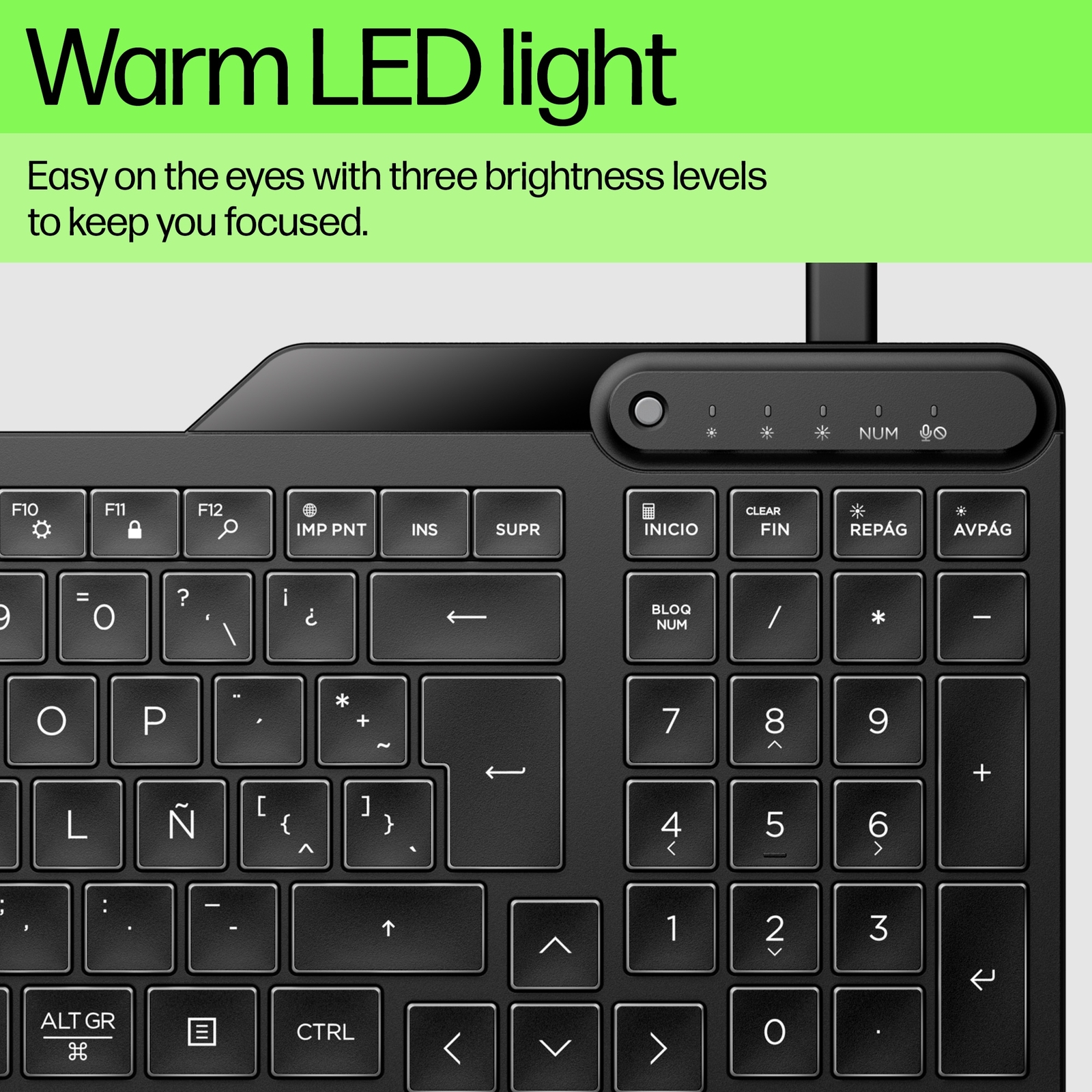 HP 400 Backlit Wired Keyboard