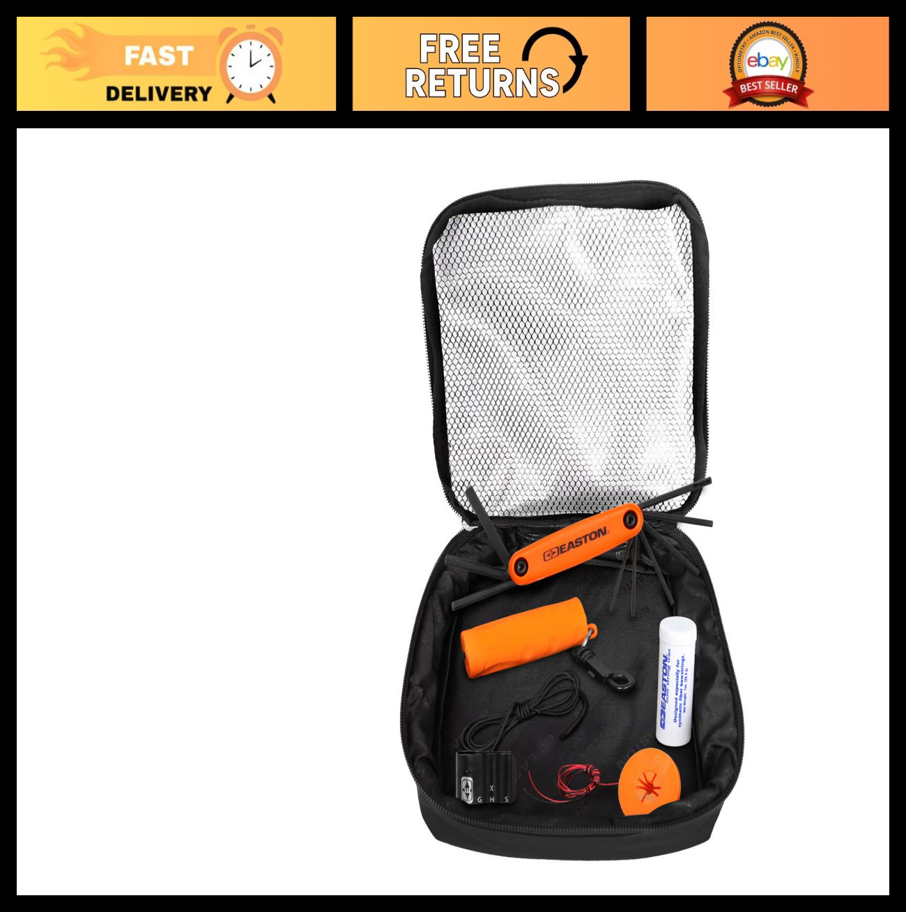 8-Piece Bow Maintenance Kit with Zippered Case - Archery Essentials Value Pack