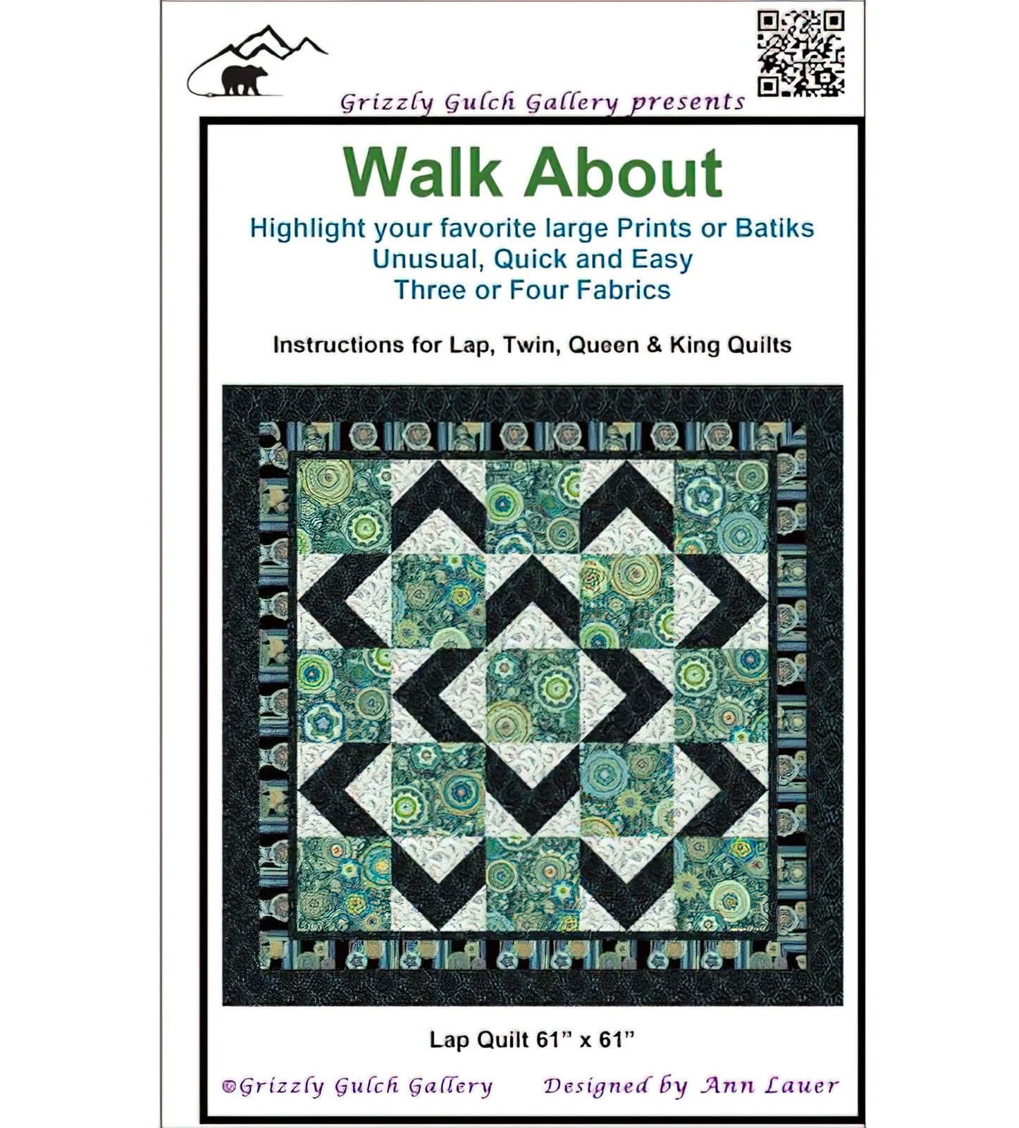 Walk About Quilt Pattern by Grizzly Gulch Gallery