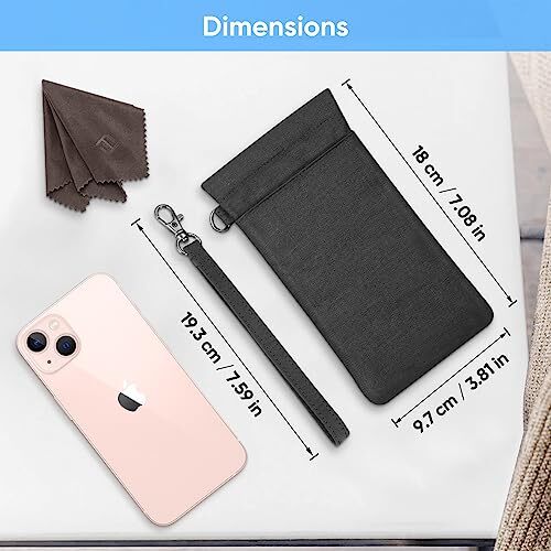 Double Eyeglasses Pouch with Carrying Strap, Portable Squeeze Top Black