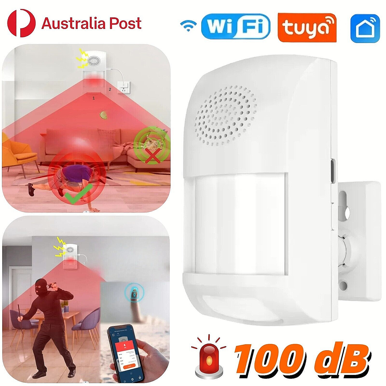 Infrared Alarm Security Home Motion Sensor Anti Theft Detector Wireless LED APP